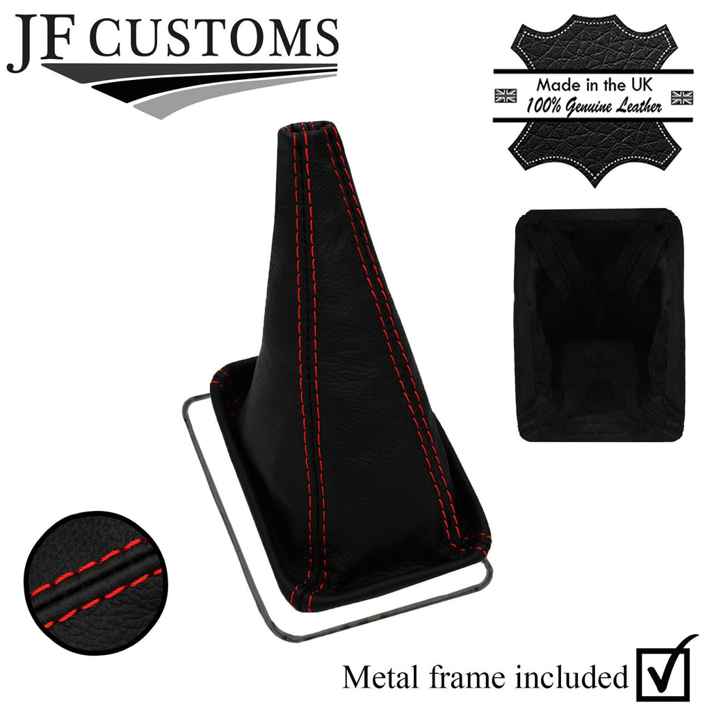 RED STITCH LEATHER GEAR GAITOR + METAL FRAME FITS TOYOTA SUPRA MK2 1983-1986