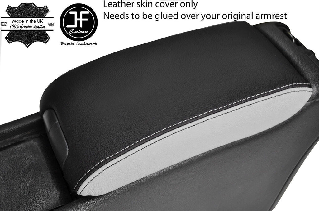 BLACK & WHITE ARMREST LEATHER COVER FOR MERCEDES C CLASS C203 W203 COUPE 01-07