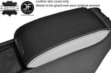 BLACK & WHITE ARMREST LEATHER COVER FOR MERCEDES C CLASS C203 W203 COUPE 01-07