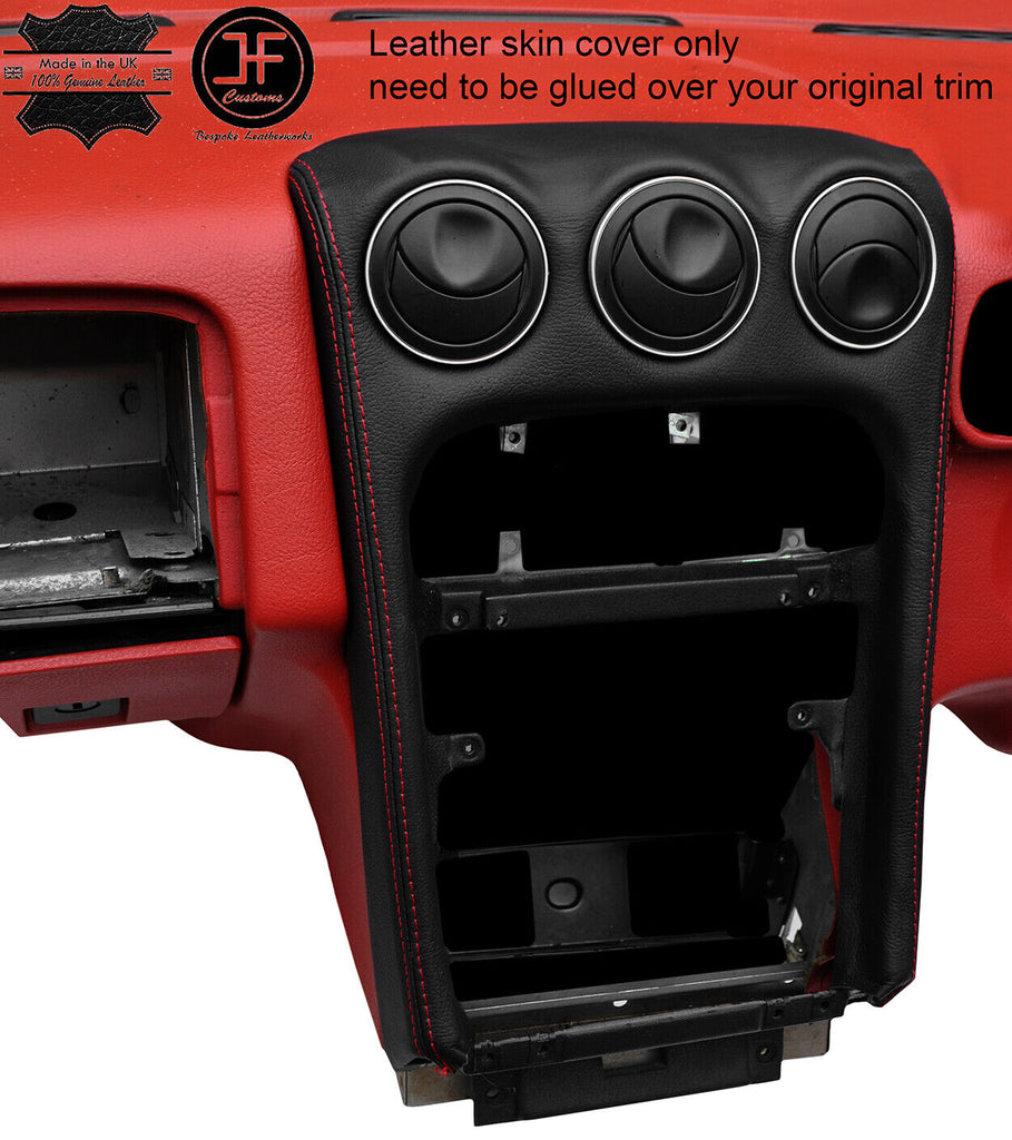 RED STITCH CENTRE DASH TRIM LEATHER COVER  FITS ALFA ROMEO GTV 916 PHASE 2