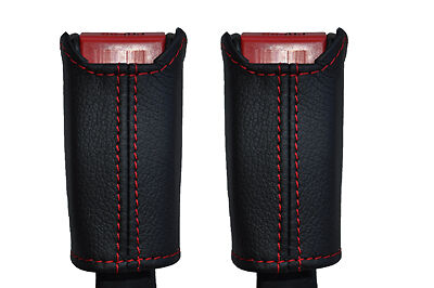 red stitch FITS HONDA PRELUDE 92-96 2X FRONT SEAT BELT STALK LEATHER COVERS