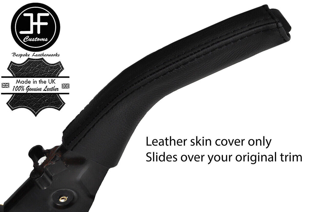 BLACK&BLACK STRIPE HANDBRAKE HANDLE LEATHER COVER FOR SAAB 9000 CS 93-98