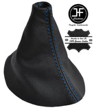 BLUE STITCHING MANUAL REAL LEATHER GEAR GAITER FITS VW CADDY MAXI 2011-2015