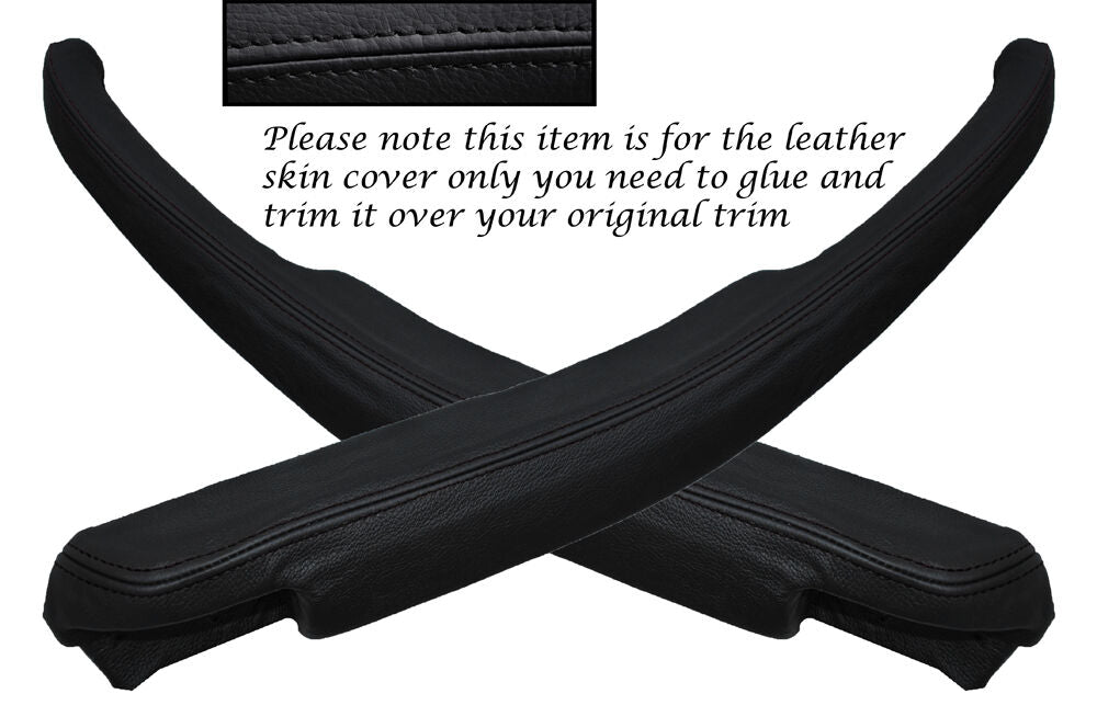 BLACK STITCH 2X DOOR HANDLE ARMREST SKIN COVERS FITS TRIUMPH STAG MK1 MK2