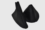 BLACK DOUBLE STITCH FITS MAZDA MX5 MK3 2008-2012 LEATHER GEAR HANDBRAKE GAITER