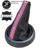 BLACK PINK STRIPE TOP GRAIN LEATHER GEAR GAITER FOR BMW MINI R50 R52 R53 01-06
