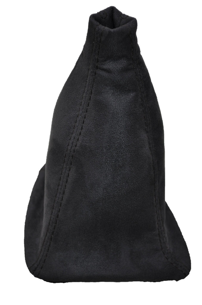 BLACK STITCH  FITS SAAB 93 9-3 SS 2003+ GEAR GAITER REAL BLACK SUEDE CUSTOM NEW