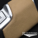 CREAM LEATHER AUTO GEAR GAITER AND TOP KNOB COVER + FRAMES FOR AUDI A7 18-22