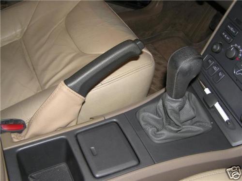 FITS VOLVO S60 01-07 CREAM HANDBRAKE  GAITER LEATHER 100% CUSTOM NEW MADE IN UK