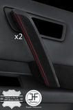 RED STITCH 2X FRONT DOOR HANDLE TRIM SUEDE COVER FOR INFINITI FX35 FX45 03-08