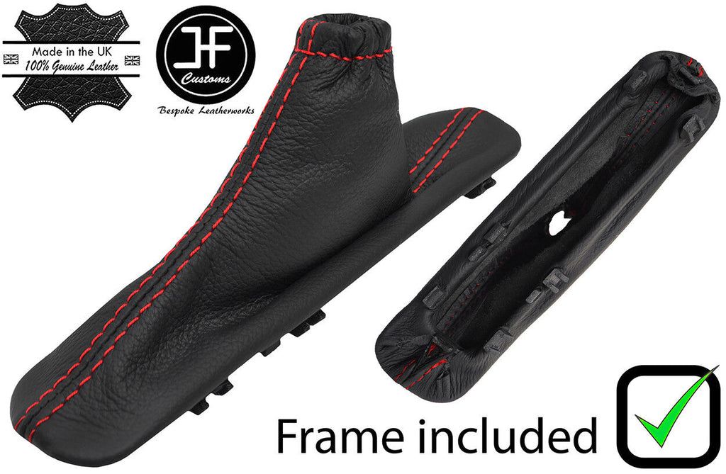 RED STITCH LEATHER HANDBRAKE+PLASTIC FRAME FITS ALFA ROMEO GIULIETTA 10-18