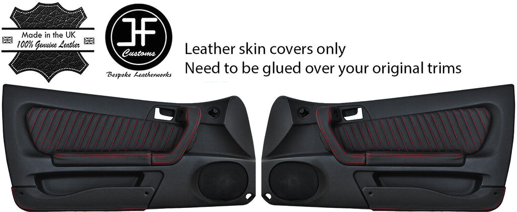 RED STICH 2X DOOR CARD TRIM KIT LEATHER COVERS FOR ALFA ROMEO GTV 916 STYLE 2