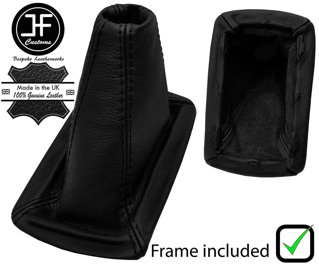 BLACK STITCH LEATHER GEAR GAITER +PLASTIC FRAME FOR AIXAM MEGA MULTI TRUCK 600E