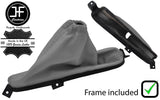 GREY LEATHER HANDBRAKE GAITER WITH PLASTIC FRAME FOR KIA SORENTO MK1 2002-2009