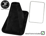 BLACK STITCH SUEDE GEAR GAITER + METAL FRAME FOR TOYOTA MR2 MK1 AW11 1985-1989