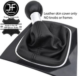 BLACK STITCHING TOP GRAIN LEATHER MANUAL GEAR GAITER FITS AUDI A3 8P 2004-2012