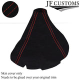RED STITCH MANUAL SUEDE GEAR GAITER FITS PORSCHE CARRERA 911 997 04-12