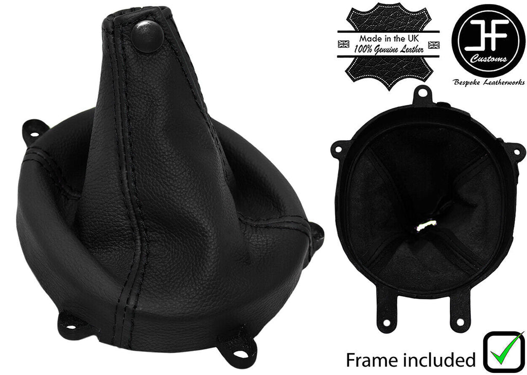 BLACK BLACK LEATHER 6 SPEED GEAR GAITER+FRAME FOR MITSUBISHI LANCER EVO 7 8 9