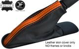 BLACK ORANGE STRIPE TOP GRAIN LEATHER HANDBRAKE GAITER FOR BMW MINI R55 R56 R57