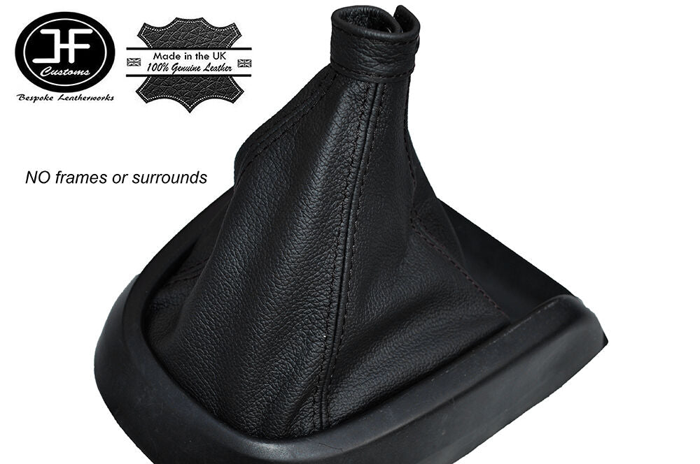 BLACK STITCHING MANUAL LEATHER GEAR GAITER FITS FIAT DOBLO 2010-2015 CUSTOM NEW