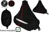 RED STITCH SUEDE AUTOMATIC GEAR + PLASTIC FRAME FOR CORVETTE C5 1997-2004