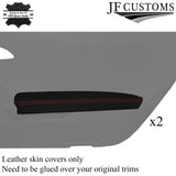 D RED STITCH NAPPA LEATHER 2X FRONT DOOR ARMREST COVER FOR CARRERA 991 11-16