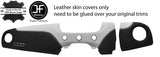 BLACK & WHITE LEATHER 2 PIECE DASH KIT COVER FITS FIAT 500 ABARTH 07-16 STYLE 2