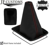 RED  STITCH TOP GRAIN LEATHER GEAR GAITER+METAL FRAME FITS NISSAN MAXIMA 95-99