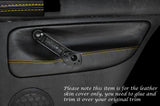 YELLOW STITCH 2X REAR DOOR CARD SKIN COVERS FITS VW GOLF 4 MK4 JETTA 98-05 5DR