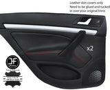 RED STITCH 2X REAR DOOR CARD TRIM LEATHER COVERS FOR SKODA OCTAVIA MK2 04-13