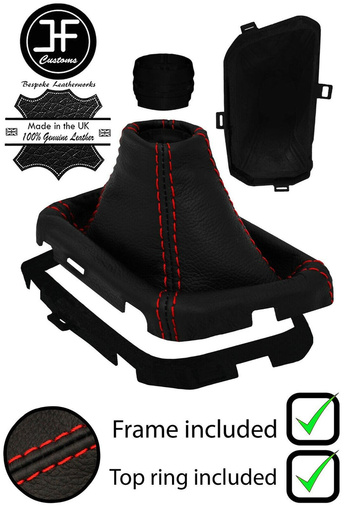 RED STITCH LEATHER AUTOMATIC GEAR+FRAME+TOP RING FOR TOYOTA C-HR CHR 16-20