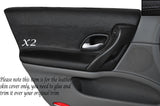 BLACK STITCH 2X FRONT DOOR CARDS SKIN COVERS FITS RENAULT LAGUNA MK2 2001-2005