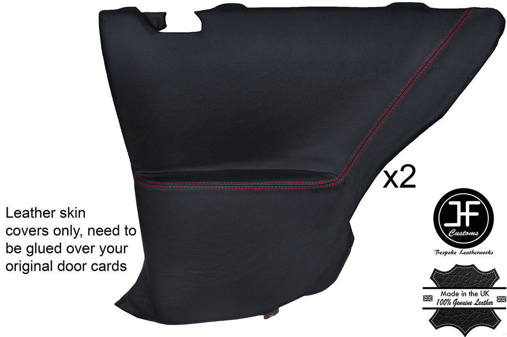 RED STITCH 2X REAR DOOR CARD LEATHER COVER FITS TOYOTA LEXUS SOARER STYLE 2
