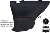 RED STITCH 2X REAR DOOR CARD LEATHER COVER FITS TOYOTA LEXUS SOARER STYLE 2