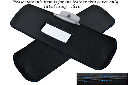 BLUE STITCHING FITS SMART FORTWO 450 98-07 2X SUN VISORS LEATHER SKIN COVERS