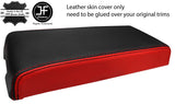 BLACK & RED 2 TONE TOP GRAIN LEATHER ARMREST COVER FITS DODGE NITRO 2007-2012