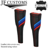 D RED STITCH TRI STRIPE 2X SEAT LONG COVERS FITS BMW 6 SERIES E63 E64 04-11