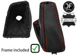 RED STITCH LEATHER AUTOMATIC GEAR +PLASTIC FRAME FOR BMW 2 F45 F46 14-18