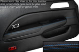 BLUE STITCHING 2X DOOR CARD SKIN COVERS FITS HONDA PRELUDE MK5 MK V 1997-2001