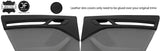 BLACK STITCH 2X REAR TOP DOOR CARD TRIM LEATHER COVERS FOR AUDI A3 8V 13-20 5DR