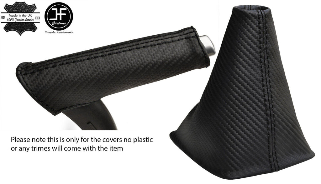 BLACK STITCH CARBON VINYL GEAR & HANDBRAKE HANDLE COVER FITS AUDI A3 8P 04-12