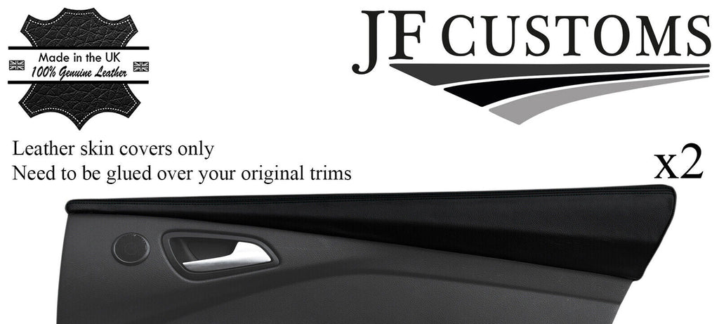 BLACK STITCH 2X REAR DOOR CAPPING COVERS FOR FORD FOCUS MK3 11-14 5DR JF1