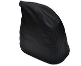 blue stitch FITS TRANSIT MK6 00-06 BLACK LEATHER HANDBRAKE FITS OVER RUBBER