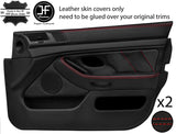 RED STITCH 2X FRONT FULL DOOR CARD LEATHER COVERS FITS BMW 5 SERIES E39 95-03