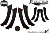 RED STITCH LEATHER 4X FRONT REAR DOOR HANDLE TRIM + COVERS FOR BMW E90 E91