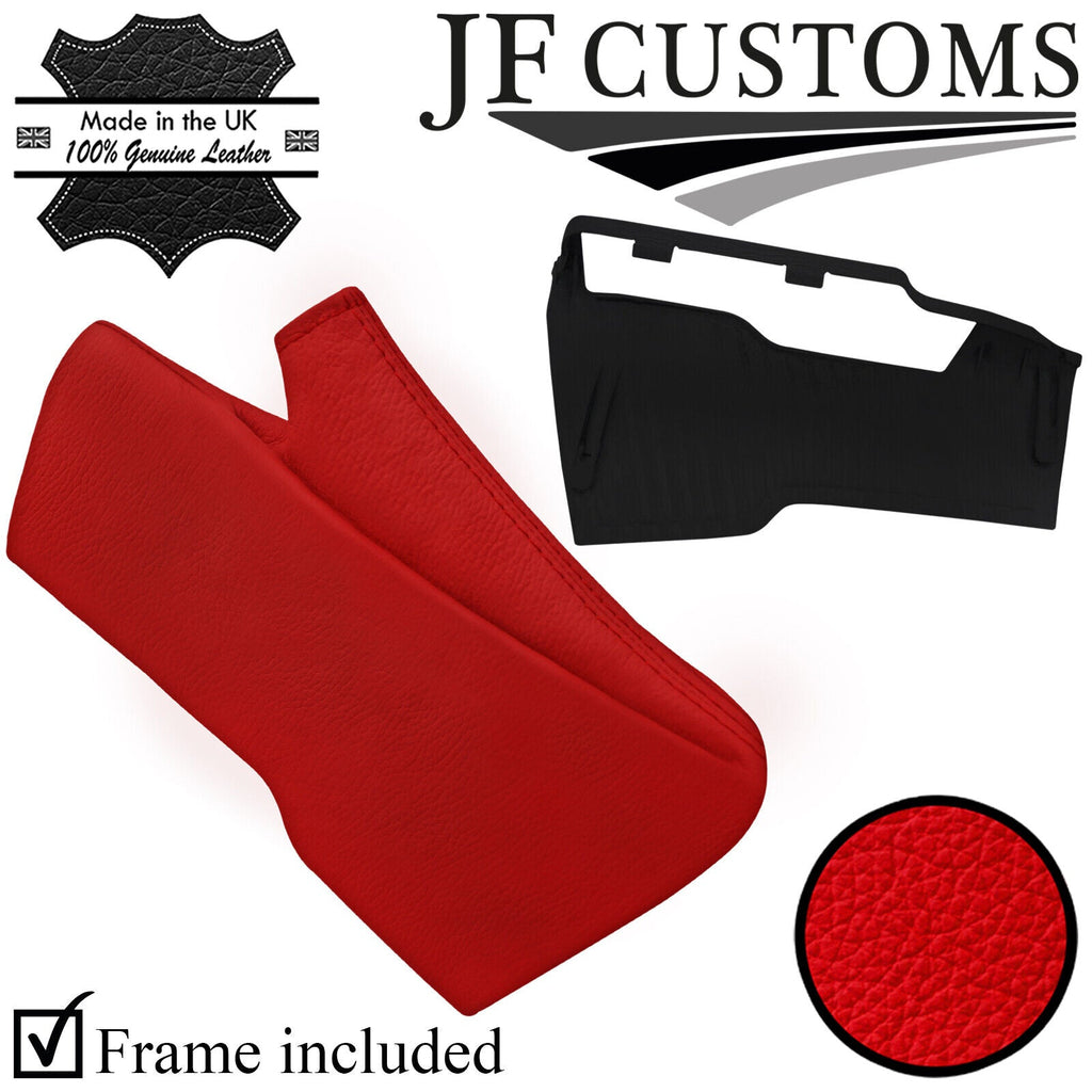 RED LEATHER HANDBRAKE GAITER + FRAME FOR TOYOTA GT86 SUBARU BRZ 12-18 CUSTOM NEW