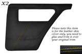 YELLOW STITCH 2X REAR DOOR CARDS LEATHER COVER FITS TALBOT SUNBEAM & LOTUS TI