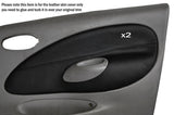 BLACK STITCH 2X FRONT DOOR CARD SKIN COVERS FITS FORD FIESTA MK4 MK5 95-02 3DR