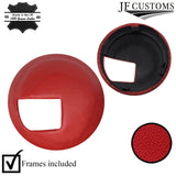 DARK RED LEATHER 2X DOOR HANDLE TRIM COVERS+FRAMES FITS FIAT 500 07-16