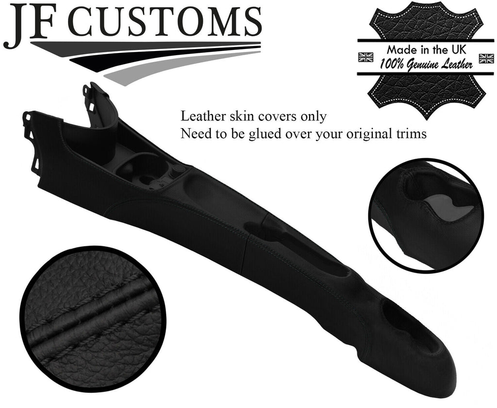 BLACK STITCH CENTRE CONSOLE TUNNEL LEATHER COVER FOR FIAT 500 & ABARTH 07-15